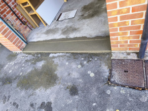 Photo de galerie - Seuil de garage en mortier .