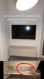 Photo de galerie - Fixation murale TV + meuble 