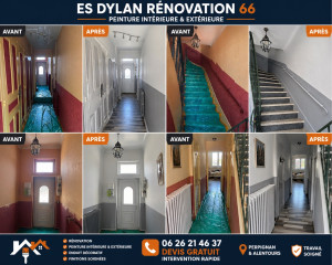 Photo de galerie - Avant / Après rénovation peinture. Travail sérieux, finitions soignées et devis gratuit 
