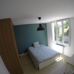 Photo de galerie - Rénovation complète d'une chambre avec pose d'un revêtement mural patens, suivie de la mise en peinture des murs et du plafond. Préparation soignée des supports et finitions de qualité pour un rendu moderne, élégant et durable.