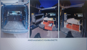 Photo de galerie - Aménagement d'une fourgonnette type Kangoo.