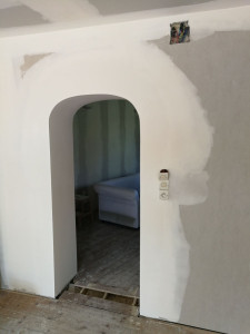 Photo de galerie - Réalisation d'une arche avec calicots trois passes
