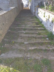 Photo de galerie - Avant le grattage d'un escalier ancien en pierre 