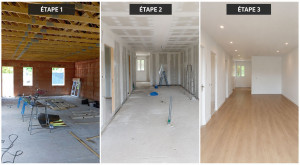 Photo de galerie - Réalisation complète de l'isolation de l'aménagement intérieur des joint calicot et de la mise en peinture