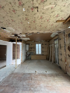 Photo de galerie - Démolition du doublage, cloisons, carrelage et faux plafond 