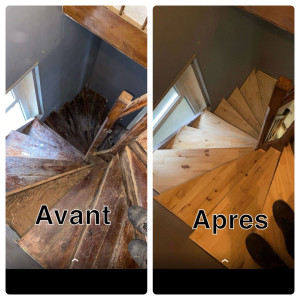 Photo de galerie - Rénovation de marche d’un escalier 