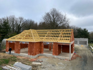 Photo de galerie - Pose charpente maison neuve 