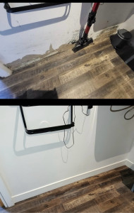 Photo de galerie - Enduit pour reprendre le placo, ponçage et peinture puis pose de plinthe ! 