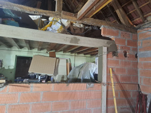 Photo de galerie - Ouverture mur porteur et fabrication linteau 