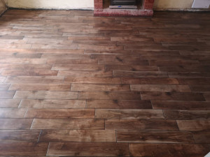 Photo de galerie - Parquet en carrelage Grès Cérame.