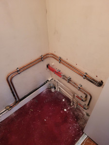 Photo de galerie - Alimentation d'un sèche serviette et d'une douche