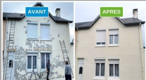 Photo de galerie - Peinture de maison volet pignon façade