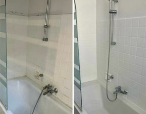 Photo de galerie - AVANT / APRÈS NETTOYAGE SALLE DE BAIN
