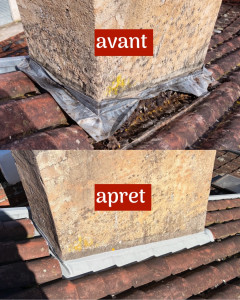 Photo de galerie - Réparation d’un solin d’étanchéité de cheminée