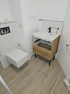 Photo de galerie - Changement de wc est changement de meuble vasque neuf 