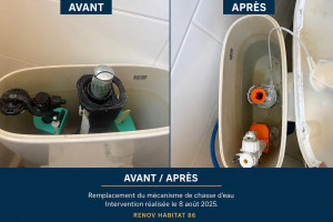 Photo de galerie - Remplacement de mécanisme de chasse d’eau