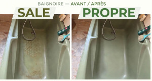 Photo de galerie - Remise en etat de cette baignoire pleine de moisissure 