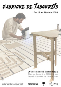 Photo de galerie - Flyer expo Atelier tabourets