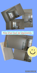 Photo de galerie - Pose d'une cloison de séparation 