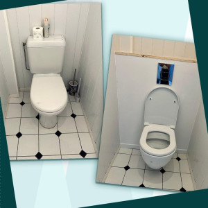 Photo de galerie - Remplacement WC classique par WC suspendu
