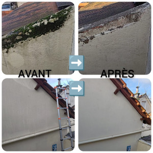 Photo de galerie - Réalisation d'un nettoyage de muret et de façade 