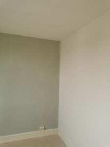 Photo de galerie - Mise en peinture en deux couche de velours et deux couleurs différentes sur murs 