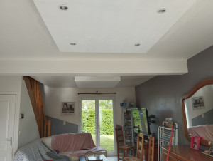 Photo de galerie - Création de faux plafond pour la pose de spots 
