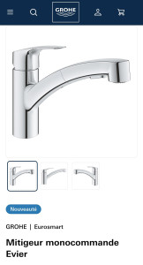 Photo de galerie - Mitigeur avec douchette Grohe Eurosmart.