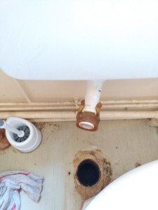 Photo de galerie - Joint de wc défectueux; changé pour éviter des fuites ultérieures.
