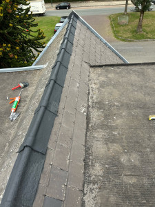 Photo de galerie - Réparation du faîtage et pose d’une résine de protection 