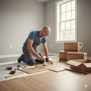 Photo de galerie - Pose de papier peint, parquet flottant, montage de meubles...