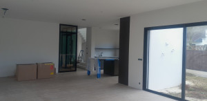 Photo de galerie - Mise en peinture velours d'une maison neuve.Blanc Aspen 