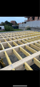 Photo de galerie - Création charpente toiture plate 