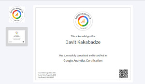 Photo de galerie - Une petite preuve que je ne dis pas ça au hasard:
Je suis bien certifié par Google dans le domaine du marketing digital.
