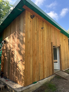 Photo de galerie - Création d’un bardage en Douglas