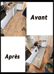 Photo de galerie - Pose de carrelage sur parquet sous couche d’impression floirac le 23/03/2025 