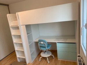 Photo de galerie - Montage lit superposé / bureau enfant IKEA