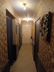Photo de galerie - Couloir en peinture et papier peint avec déco 