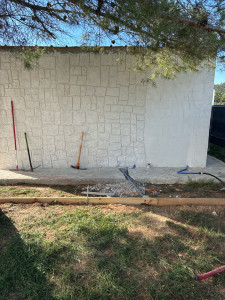 Photo de galerie - Enduit façon pierre en construction