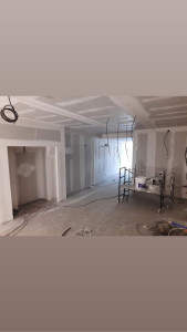 Photo de galerie - Isolation, plaque de plâtre et bande finition 