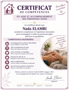 Photo de galerie - Personne sérieuse, douce et attentionnée, je propose mon aide aux personnes âgées : accompagnement, courses, repas, aide au quotidien et compagnie.