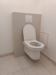 Photo de galerie - Pose de WC suspendu avec fabrication du coffrage 
