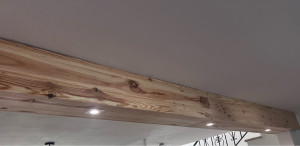 Photo de galerie - Fabrication d’une poutre en bois puis spots LED