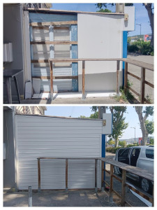 Photo de galerie - Avant / Après : Rénovation et habillage d'une façade / cabanon.

Dépose de l'ancienne structure usée et pose d'un bardage PVC/PVC clins blanc avec finitions d'angles pour une étanchéité et un rendu propre.
