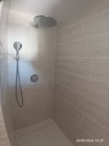 Photo de galerie - Réalisation de cette douche de la plomberie à la faïence.