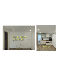 Photo de galerie - Montage de cuisine (état initial + état final)