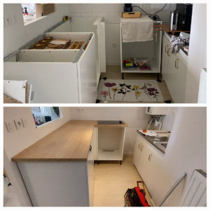 Photo de galerie - Pose plan de travail cuisine.