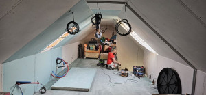 Photo de galerie - Réalisation des rampant en placo 