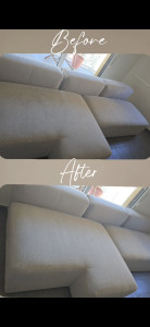 Photo de galerie - Nettoyage  profond d'un canapé beige .