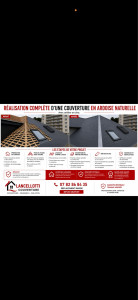 Photo de galerie - Réalisation d’une couverture complète en ardoise naturelle, pose de Velux.